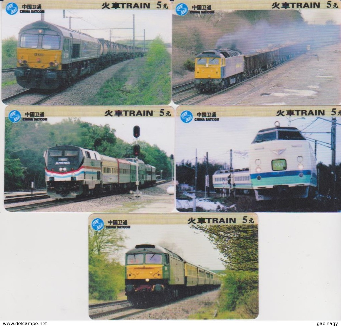 CHINA - TRAIN-05 - SET OF 5 CARDS - China