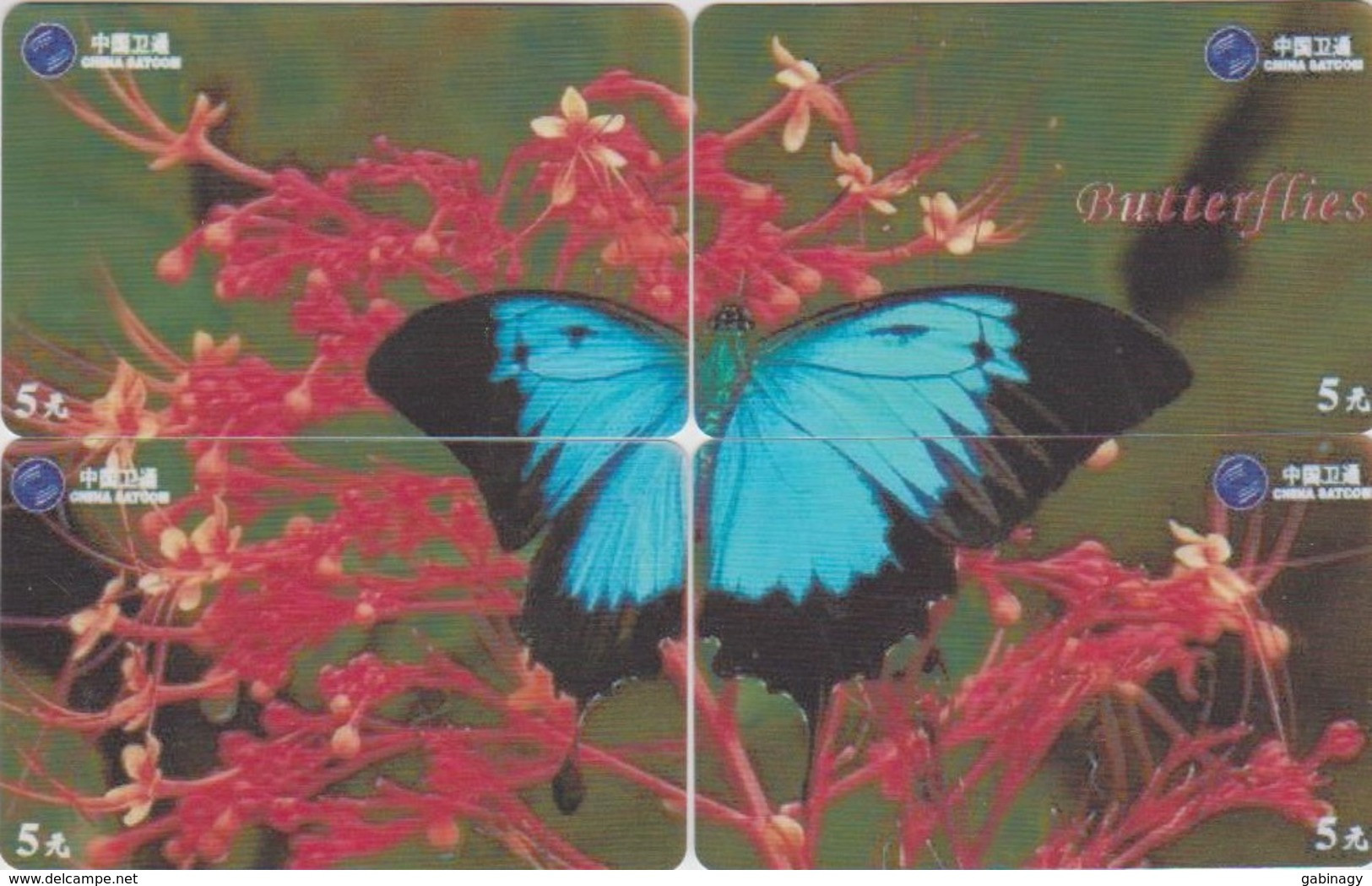 CHINA - BUTTERFLY-07 - SET OF 4 CARDS - Cina