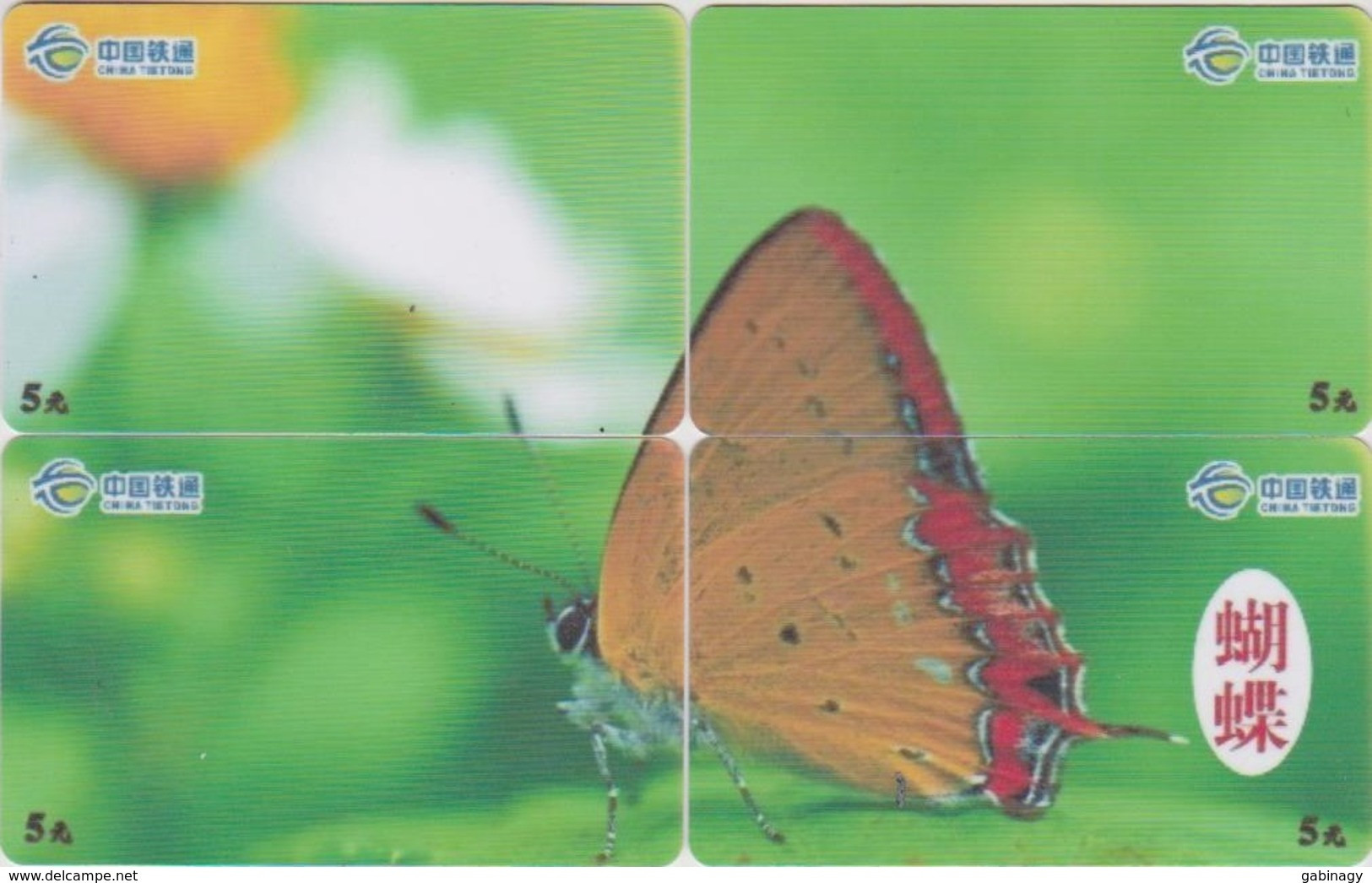 CHINA - BUTTERFLY-03 - SET OF 4 CARDS - Cina