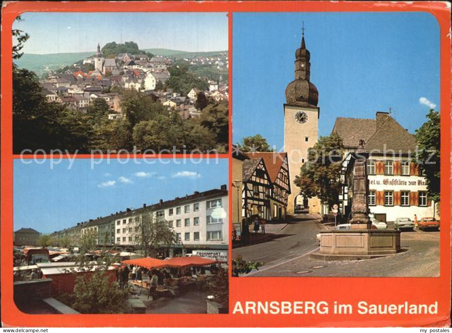 72542512 Arnsberg Westfalen Stadttor Brunnen Markt Panorama Arnsberg - Arnsberg