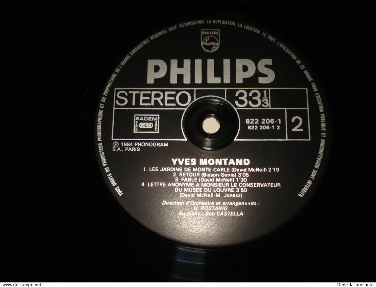 B14 /  Yves Montand – Chante D. Mc Neil  – Philips – 822 206-1 - FR 1984  EX/NM - Disco & Pop