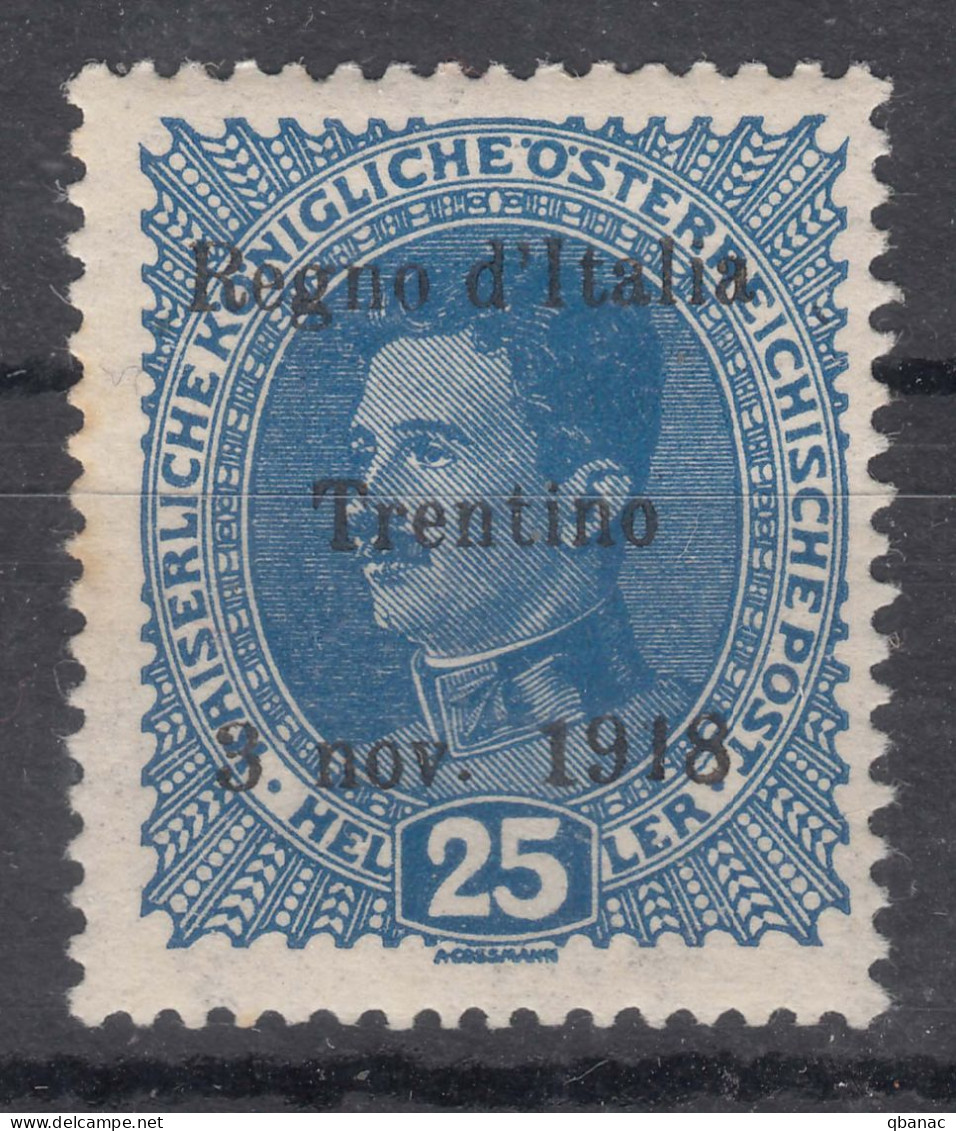 Italy Trento, Trentino Alto Adige 1918 Sassone#8 Mint Never Hinged - Trente