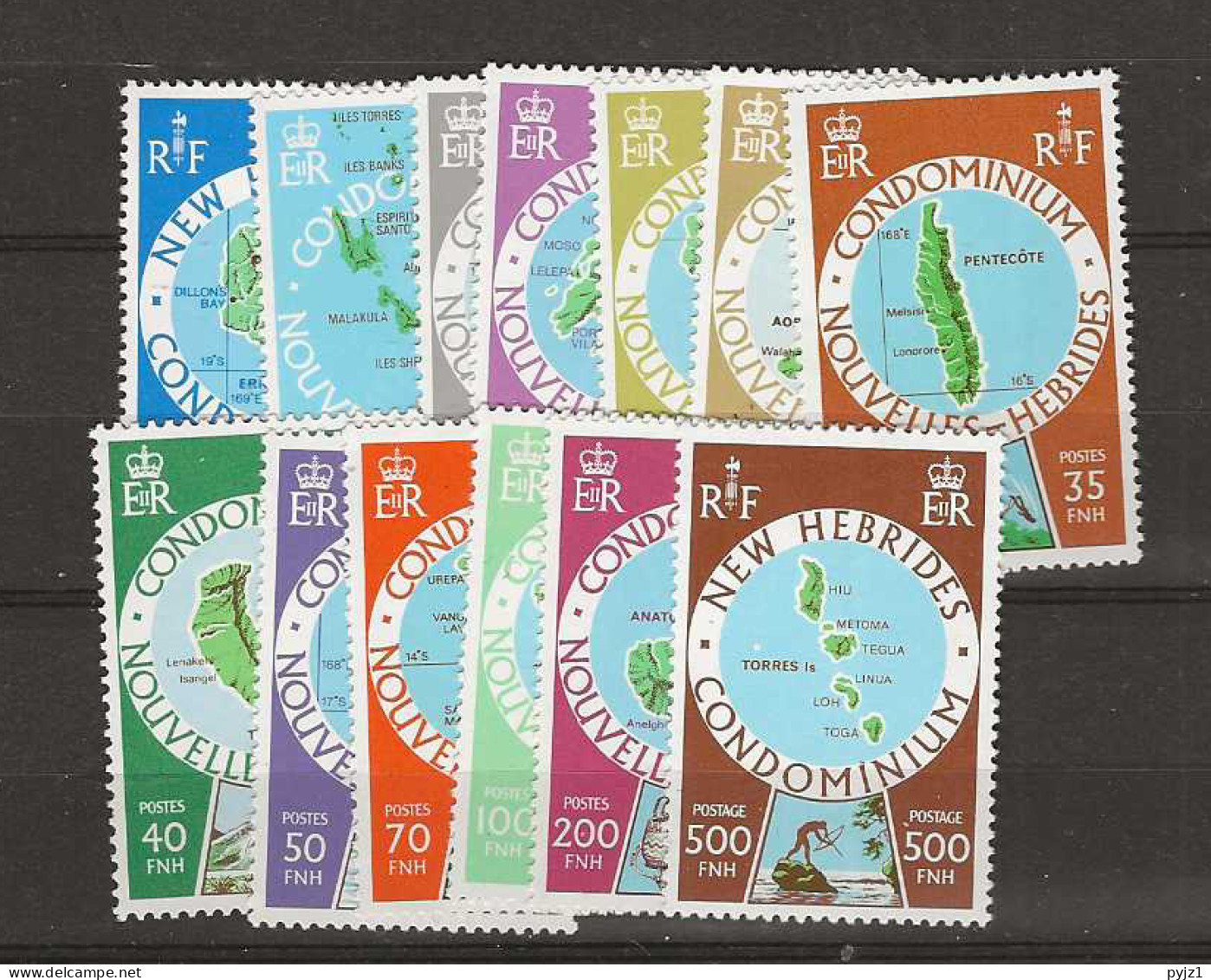 1977 MNH Nouvelles Hebrides French Mi 486-98 Postfris** - Neufs