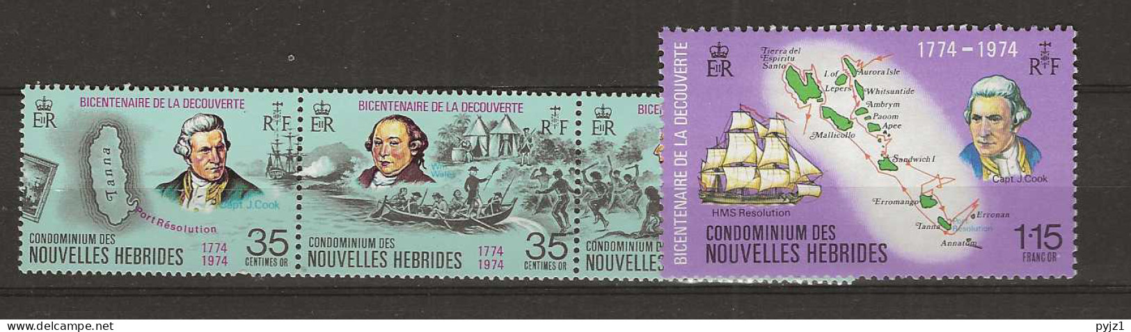 1974 MNH Nouvelles Hebrides French Mi 395-98 Postfris** - Ungebraucht