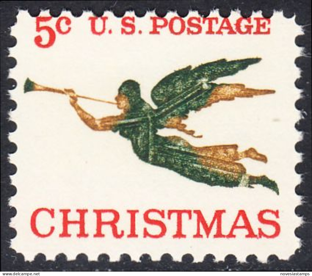 !a! USA Sc# 1276 MNH SINGLE (a2) - Christmas: Angel With Trumpet - Nuovi