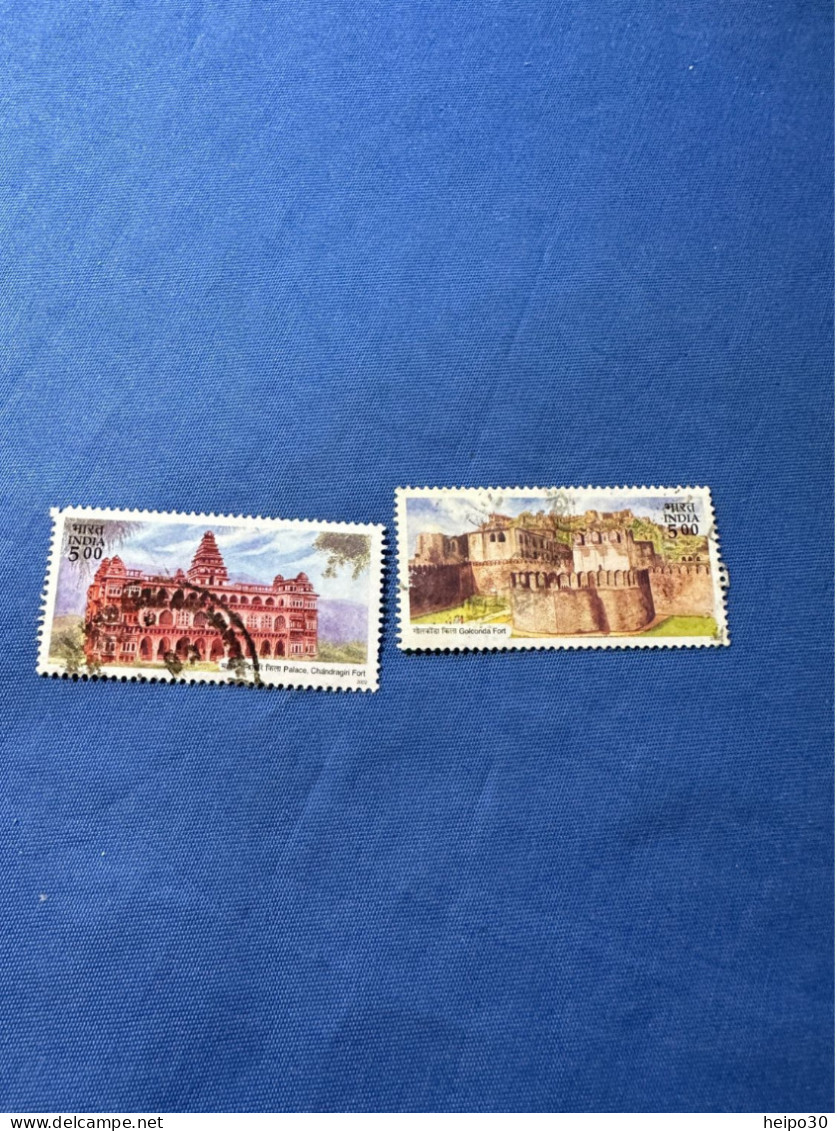 India 2002 Michel 1941+42 Festungen In Andhra Pradesh - Used Stamps