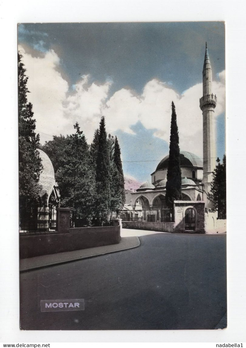 1960. YUGOSLAVIA,BOSNIA,MOSTAR TO RADUČIĆ,MOSQUE,POSTCARD,USED - Jugoslawien