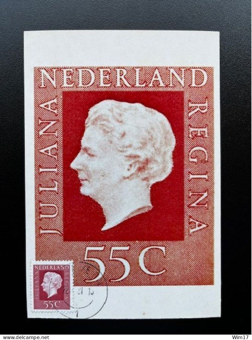 NETHERLANDS 55 CENT JULIANA REGINA MAXIMUM CARD NEDERLAND - Cartoline Maximum