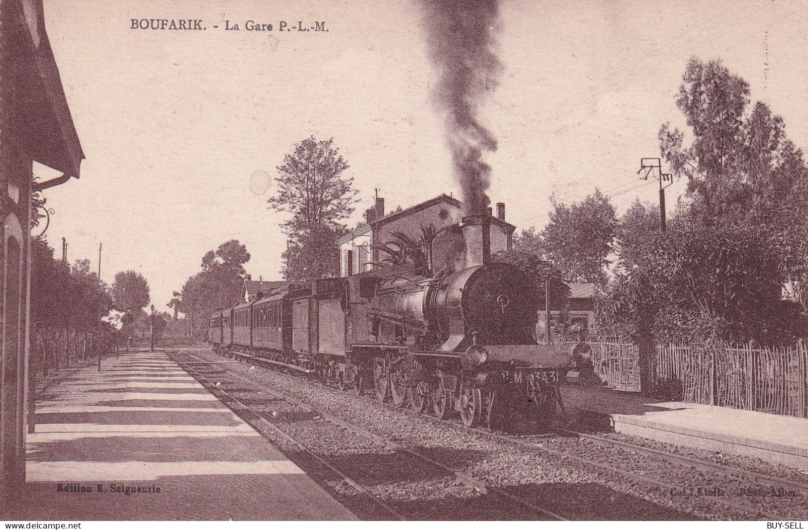 ALGÉRIE - BOUFARIK - LA GARE - AVEC TRAIN A VAPEUR - - Autres & Non Classés