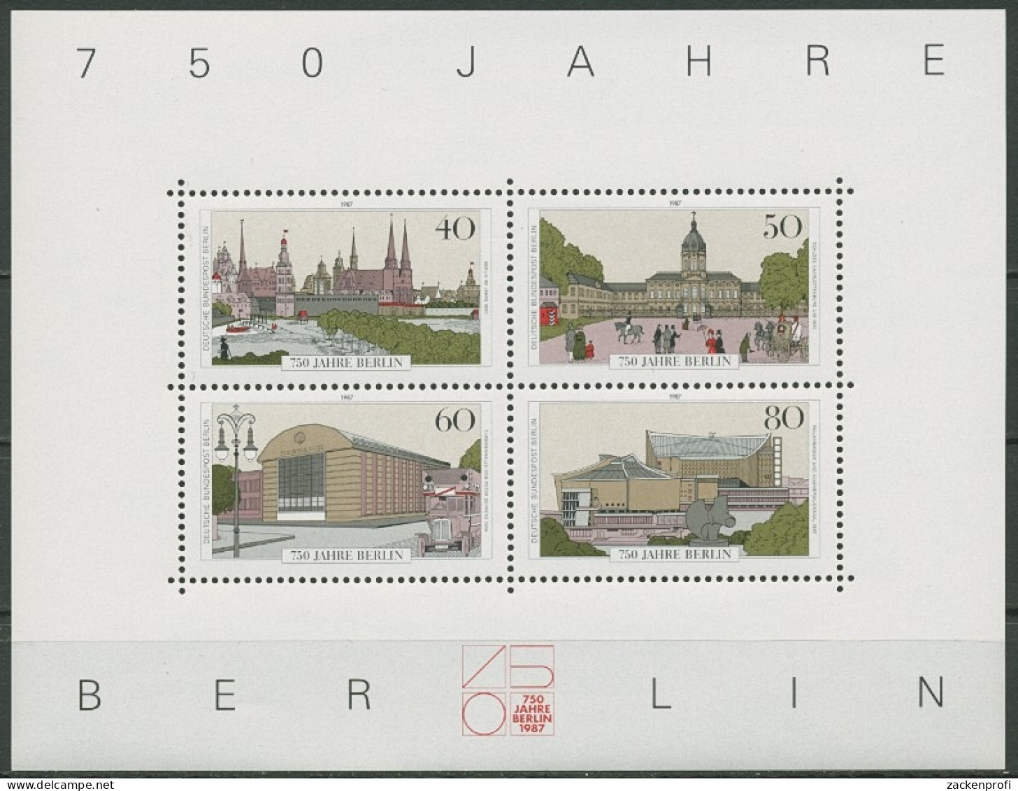 Berlin 1987 750 Jahre Berlin Block 8 Postfrisch (C16745) - Blocks & Sheetlets