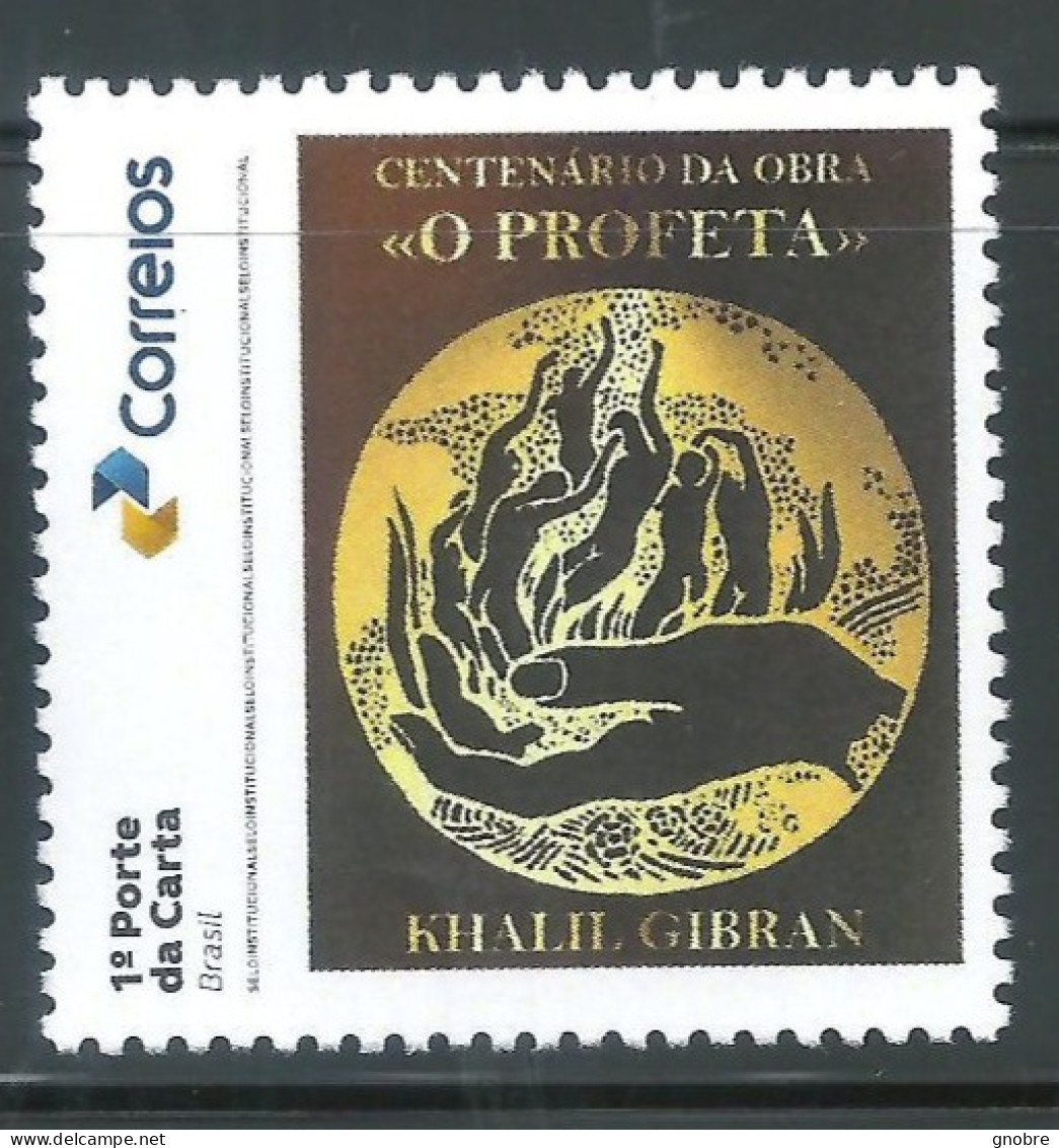 BRAZIL 2023 INSTITUTIONAL STAMP SELO INSTITUCIONAL SI 011 O PROFETA KHALIL GIBRAN LITERATURE BOOK - Personalisiert