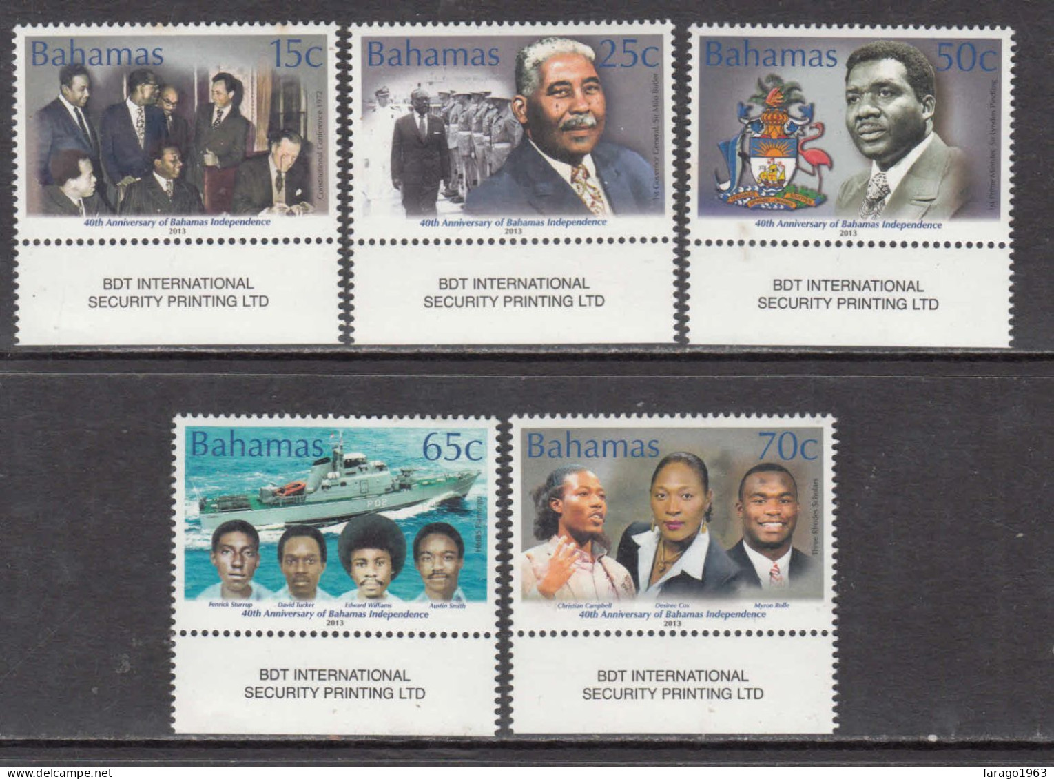 2013 Bahamas Independence Anniversary Complete Set Of 5  MNH - Bahamas (1973-...)