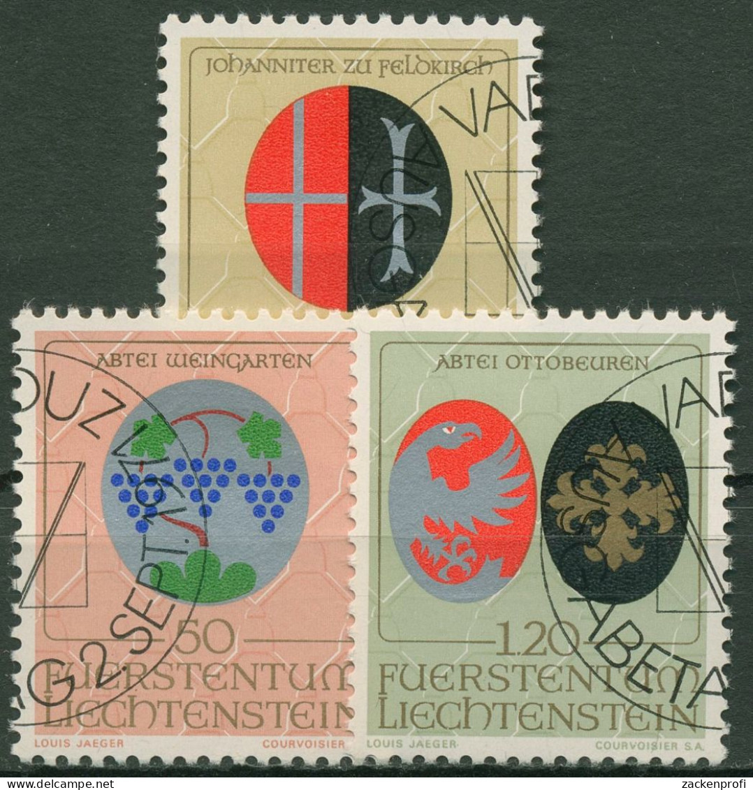 Liechtenstein 1971 Wappen Geistlicher Patronatsherren 548/50 Gestempelt - Gebruikt