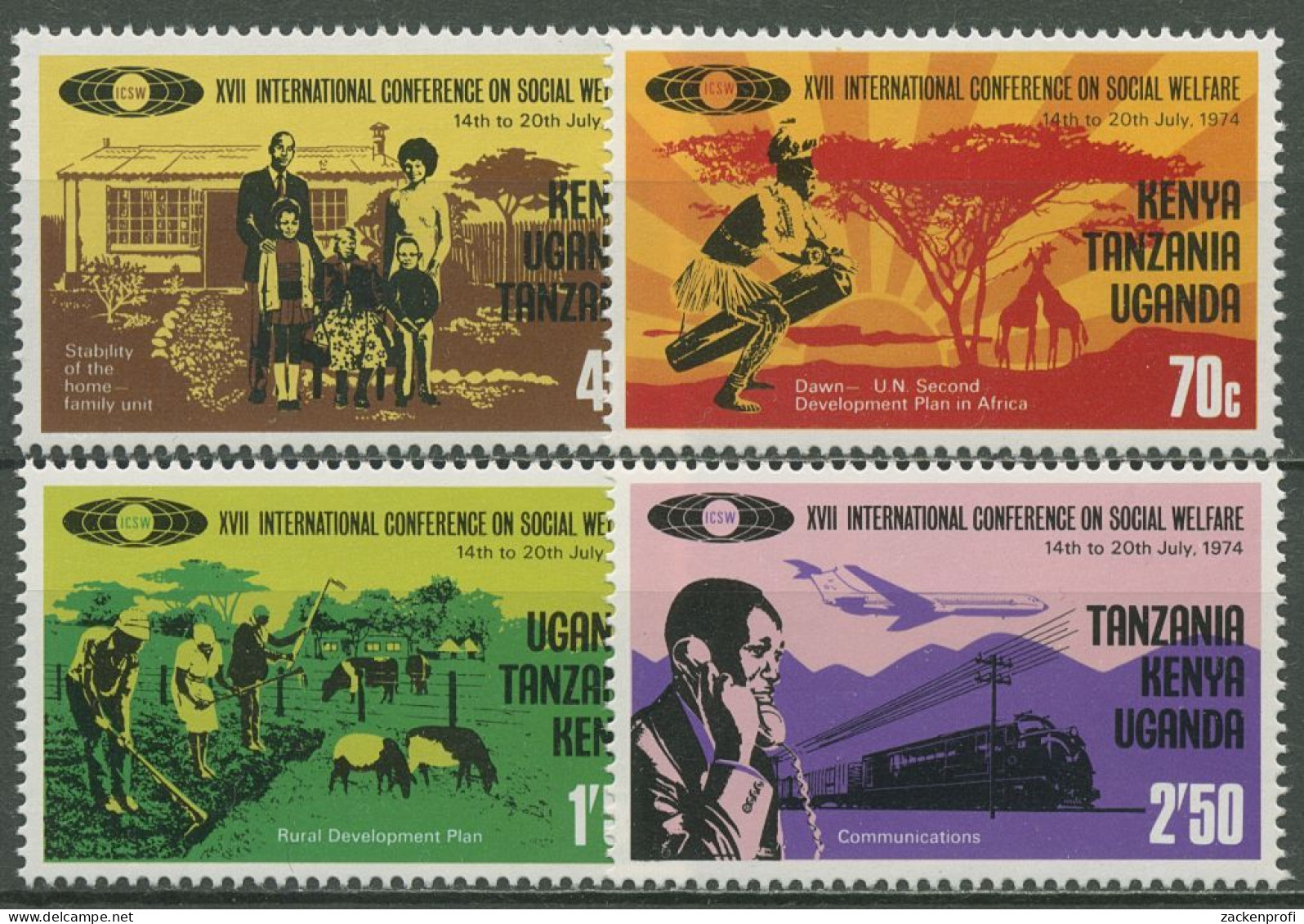 Ostafrikanische Gemeinschaft 1974 Soziale Wohlfahrt 275/78 Postfrisch - Kenya, Oeganda & Tanzania