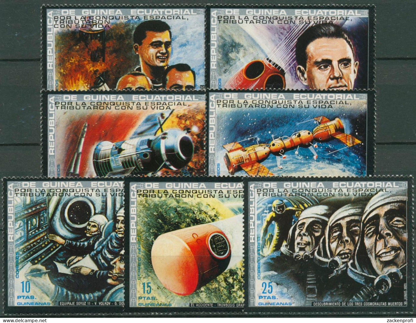 Äquatorialguinea 1972 Raumfahrt Verunglückte Raumfahrer 190/96 Postfrisch - Äquatorial-Guinea