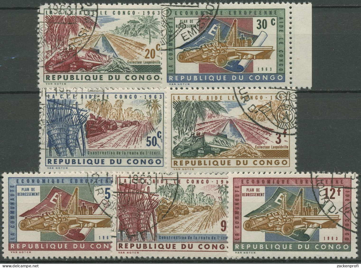 Kongo (Kinshasa) 1963 Wirtschaftshilfe 131/37 Gestempelt - Altri & Non Classificati