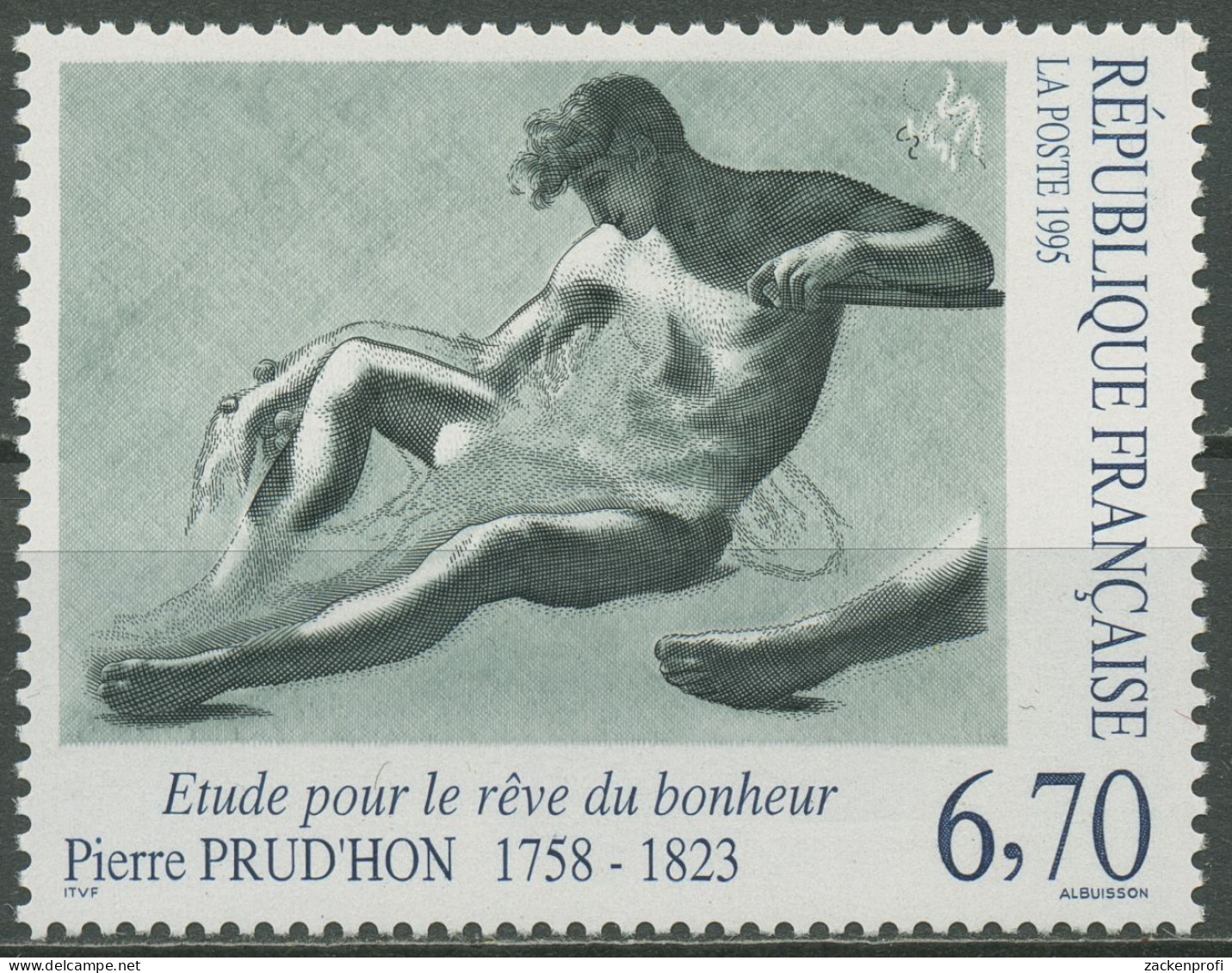 Frankreich 1995 Kunst Zeichnung Pierre-Paul Prud'hon 3088 Postfrisch - Ungebraucht