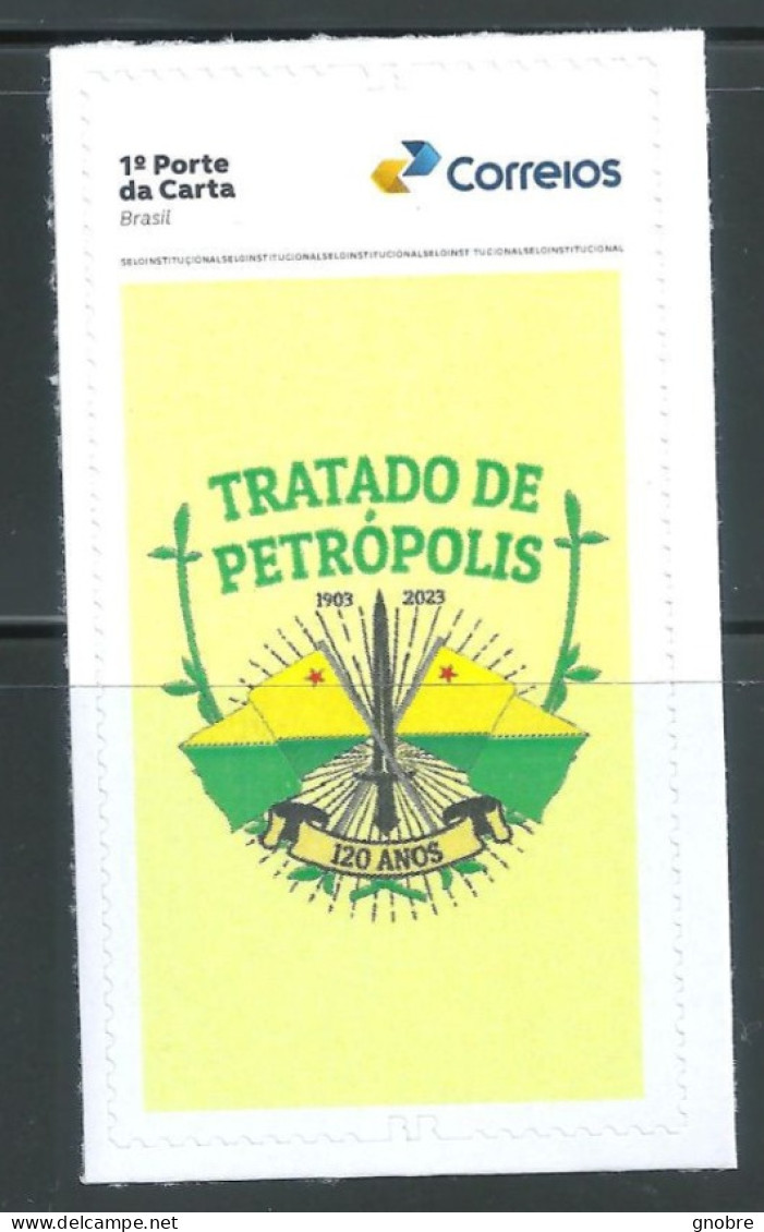 BRAZIL 2023 INSTITUTIONAL STAMP SELO INSTITUCIONAL SI 014 PETROPOLIS TREATED TRATADO - Personalisiert