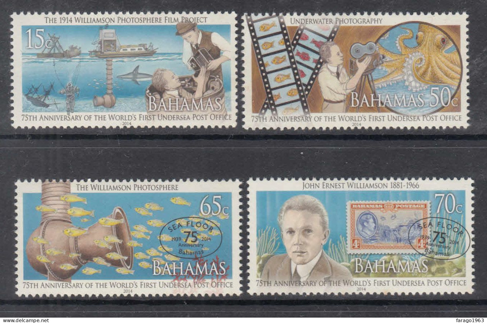 2014 Bahamas Undersea Post Office Film Camera  Complete Set Of 4  MNH - Bahamas (1973-...)