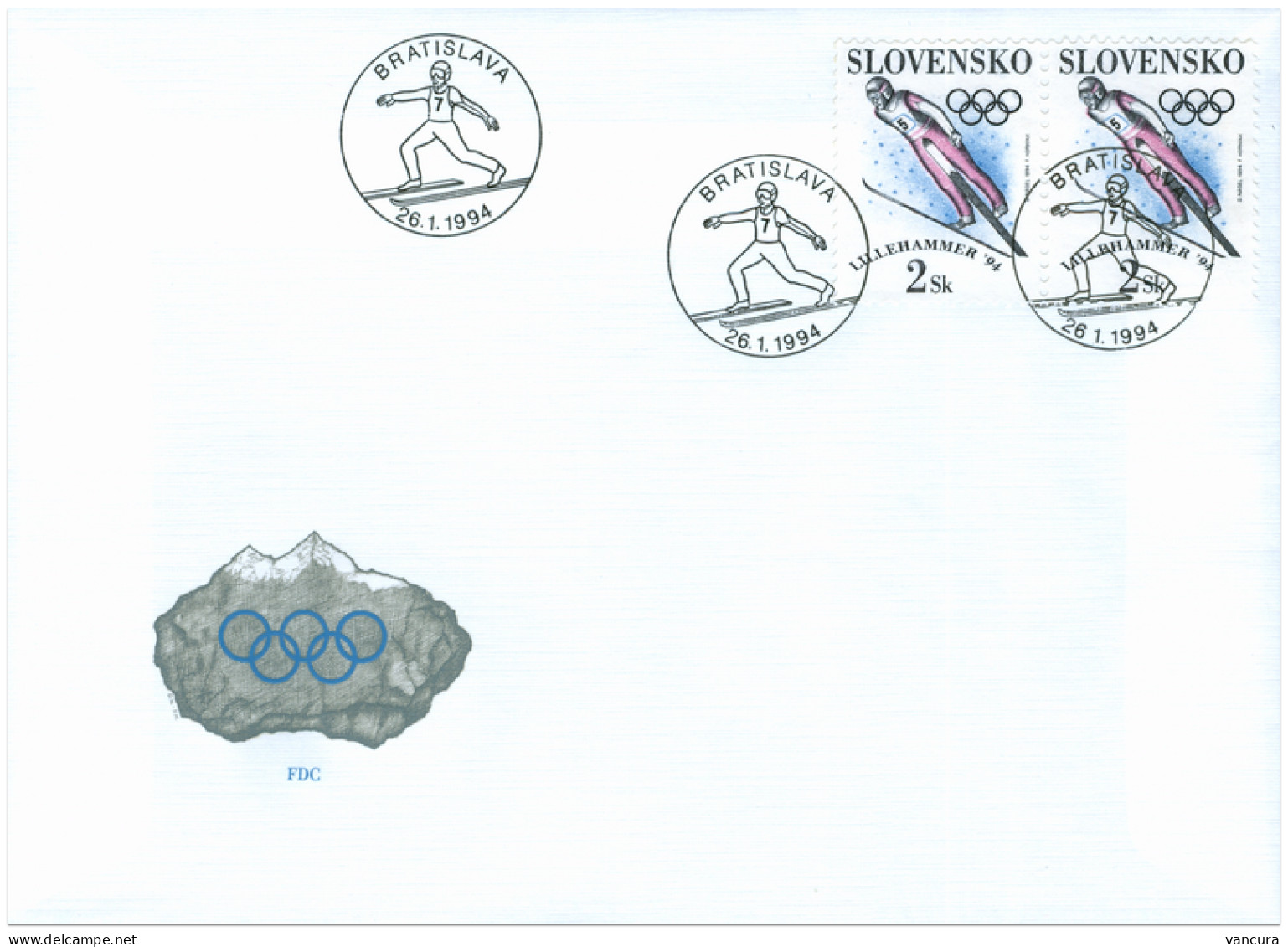 FDC 26 Slovakia Olympic Games Lillehammer 1994 - Hiver 1994: Lillehammer