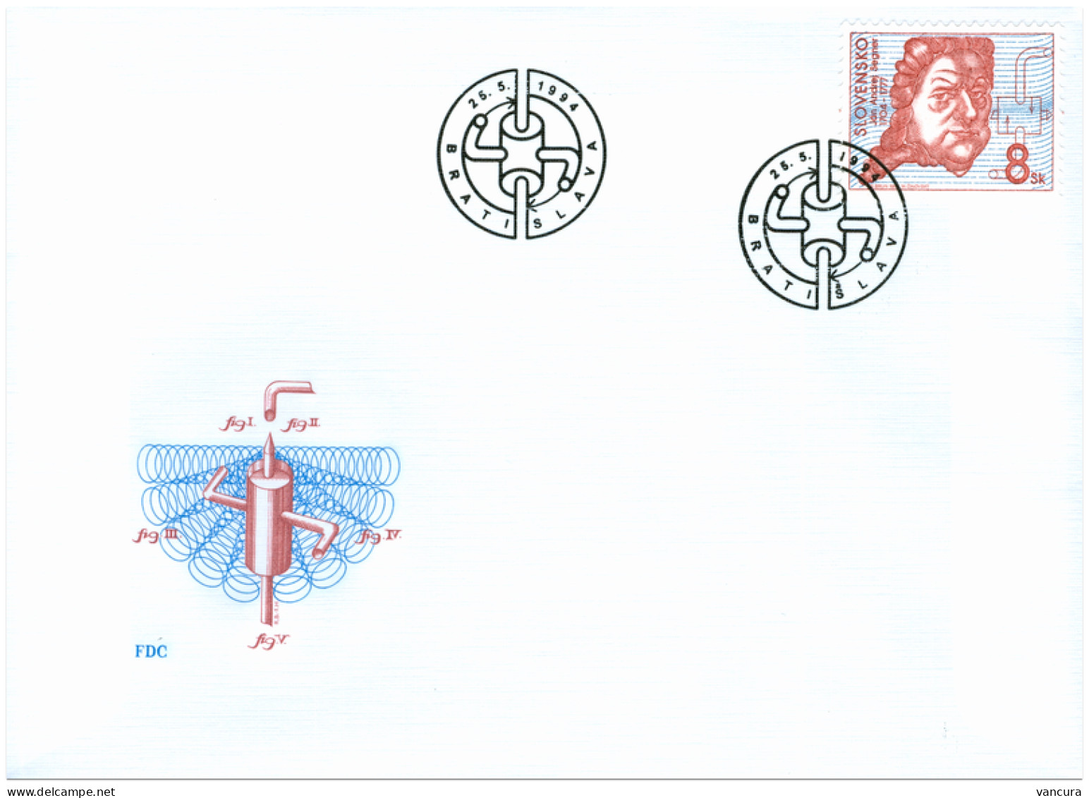 FDC 28 Slovakia Jan Andrej Segner 1994 - Physik