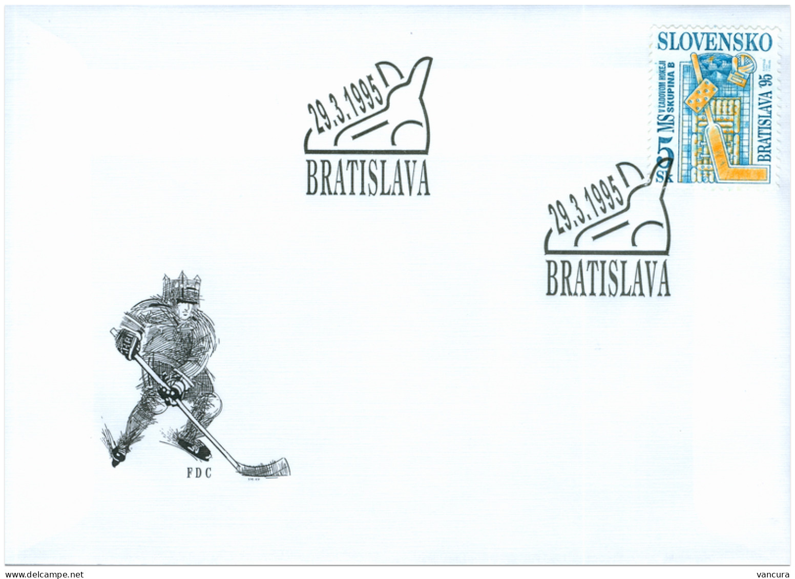 FDC 61 Slovakia Ice Hockey Championship 1995 - Hockey (sur Glace)