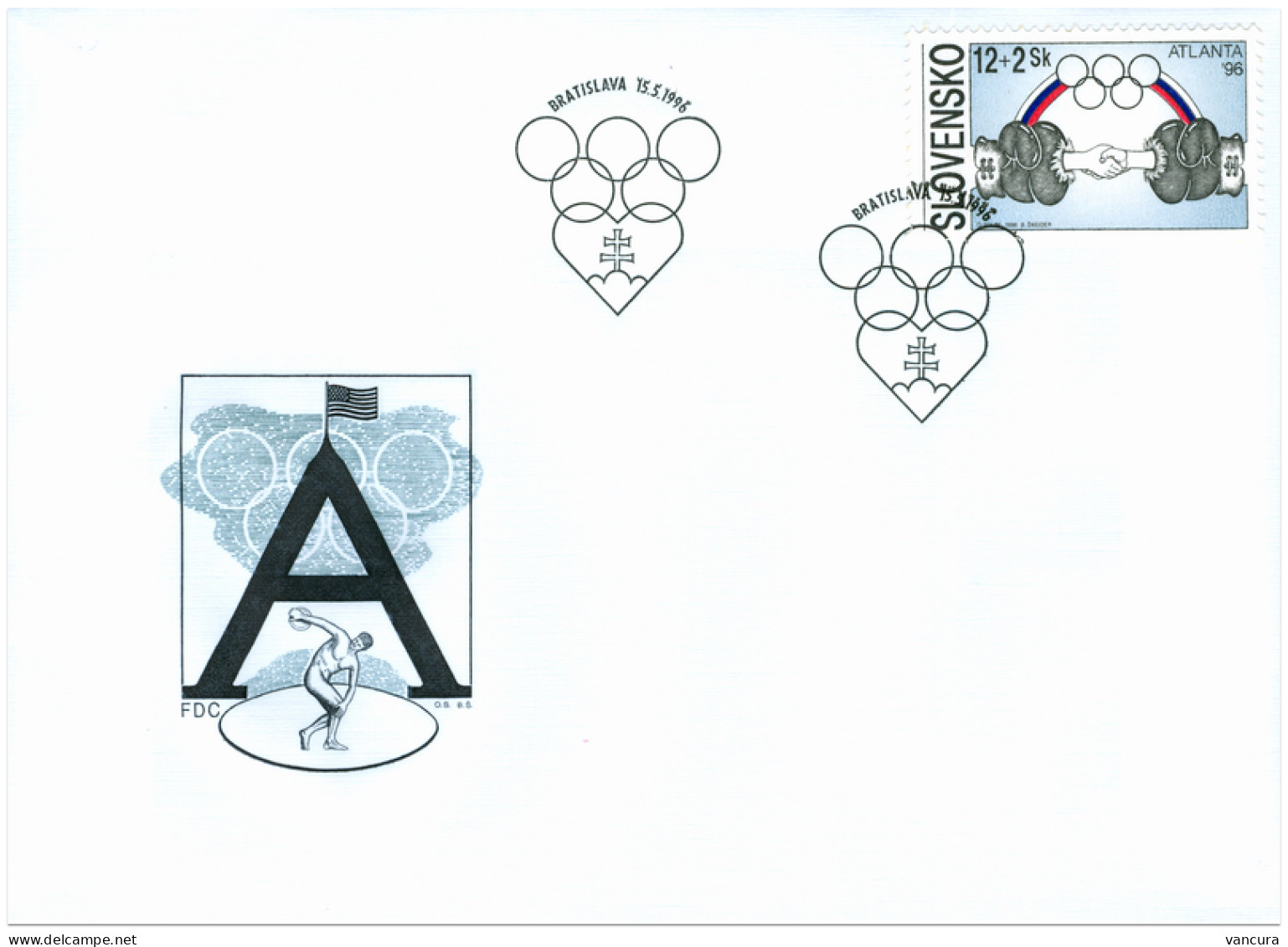 FDC 92 Slovakia OG Atlanta 1996 - Summer 1996: Atlanta