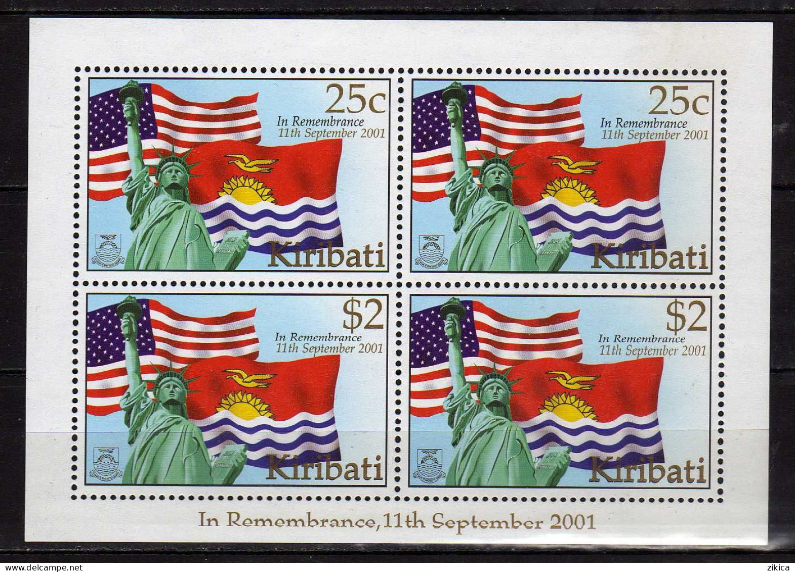 Kiribati - 2002 In Remembrance - Victims Of Terrorist Attacks On The United States Of America, 11 September 2001. MNH** - Kiribati (1979-...)