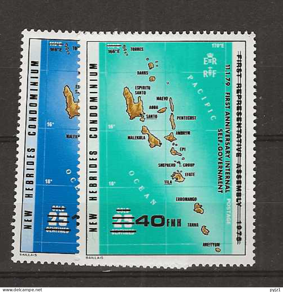 1979 MNH New Hebrides English Mi 527-28 Postfris** - Nuovi