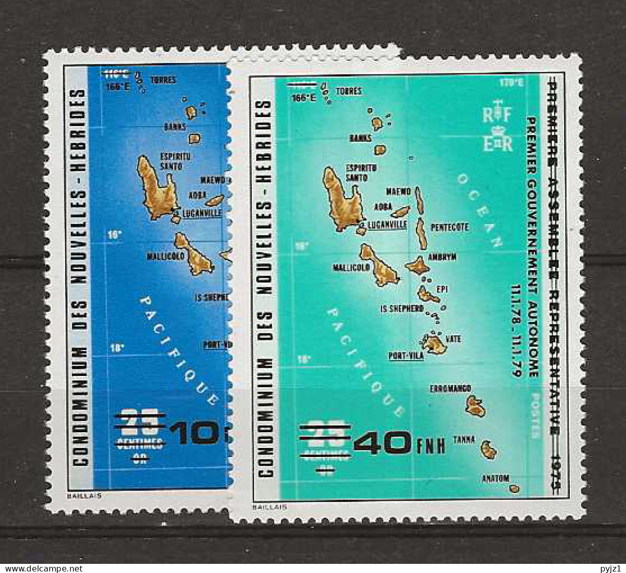 1979 MNH New Hebrides French Mi 529-30 Postfris** - Nuovi