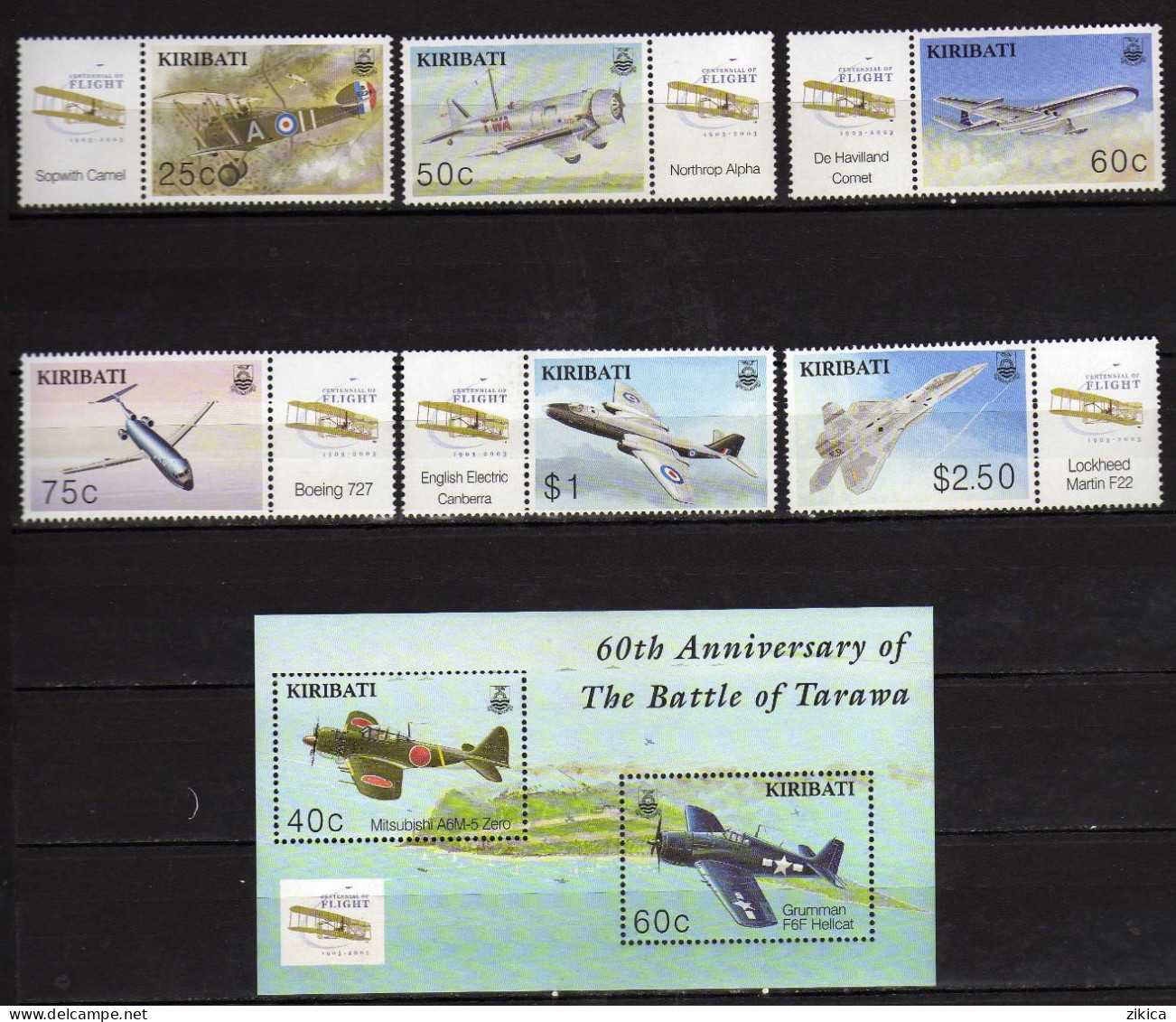 Kiribati - Kiribati 2003 The 100th Anniversary Of The Powered Flight.S/S And Stamps. MNH** - Kiribati (1979-...)