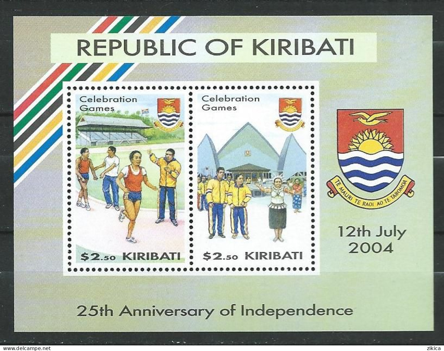 Kiribati - 2004 The 25th Anniversary Of Independence.S/S.Coat Of Arms. MNH** - Kiribati (1979-...)