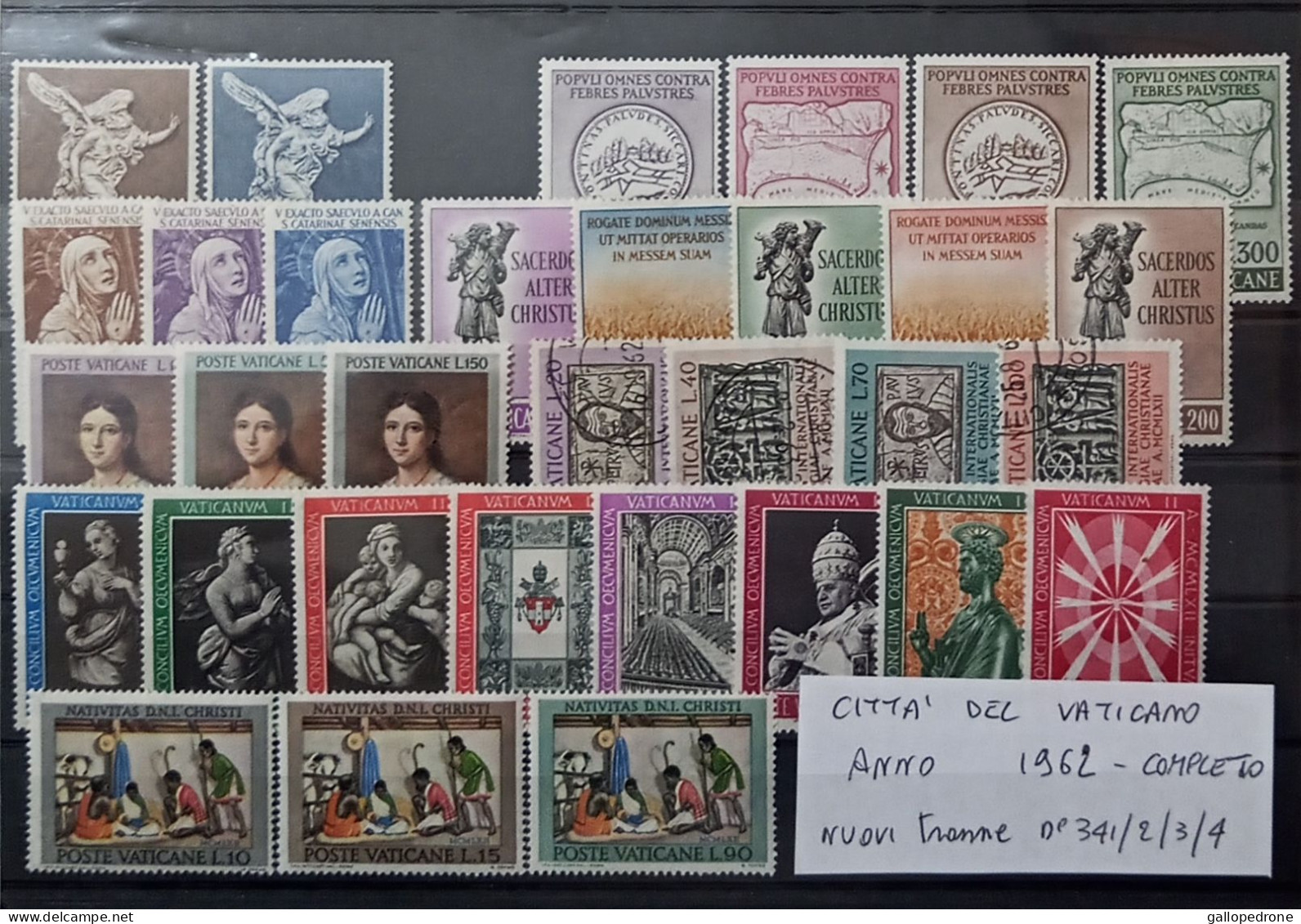 1962 Vaticano, Serie Completa Di 32 Valori Nuovi Tranne Serie 341,342,343,344. - Oblitérés