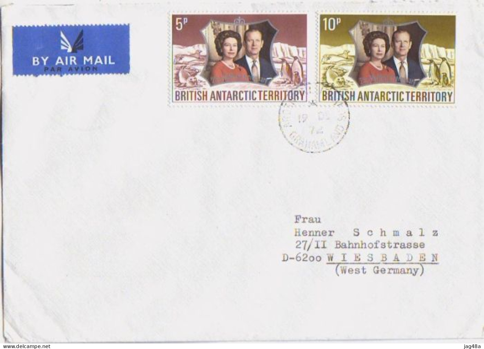 BRITISH ANTARCTIC TERRITORY.  1972/Graham Land, Envelope/Silver Wedding Franking. - Lettres & Documents
