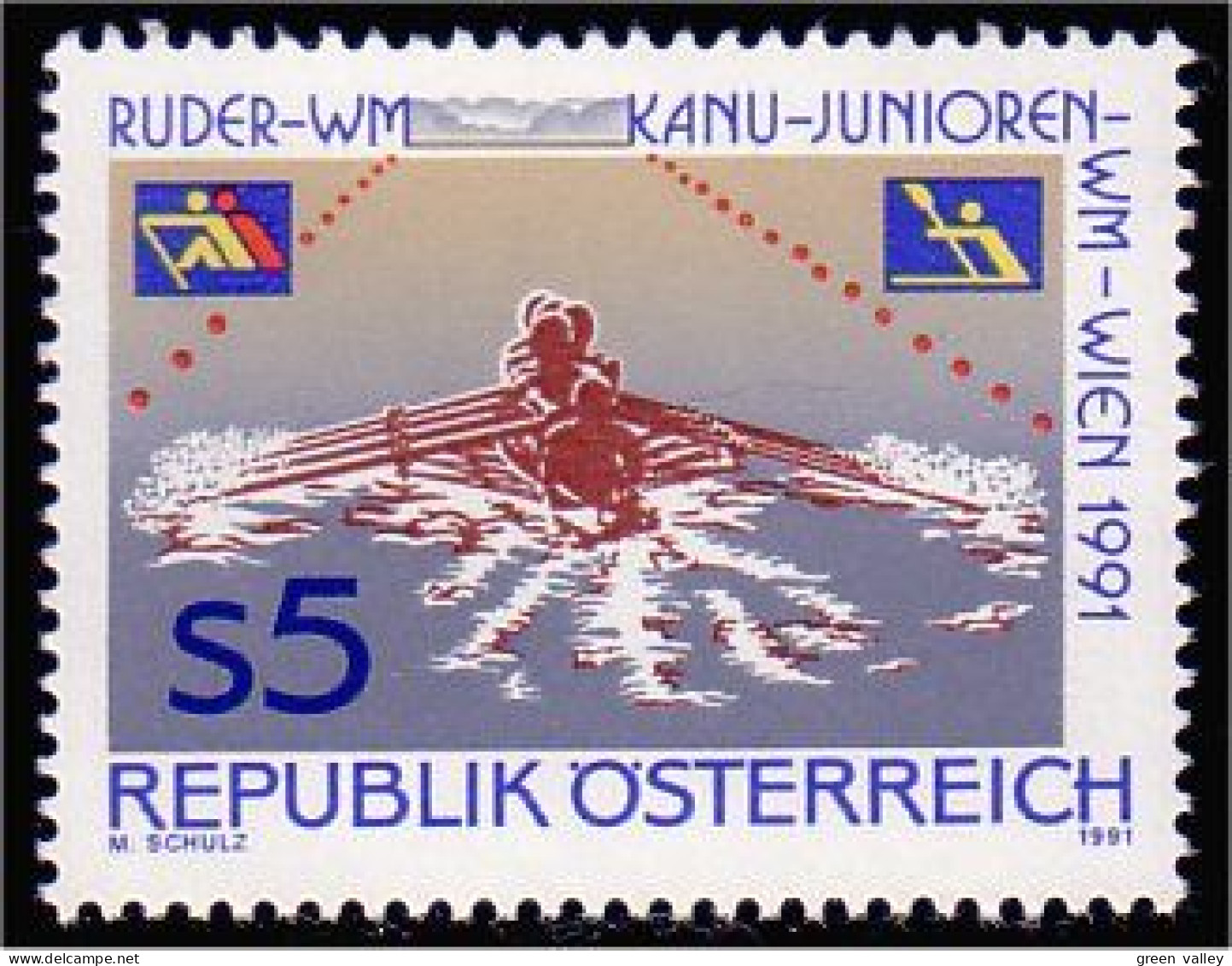 154 Austria 1991 Aviron Canoe Rowing Canoeing MNH ** Neuf SC (AUT-286) - Remo