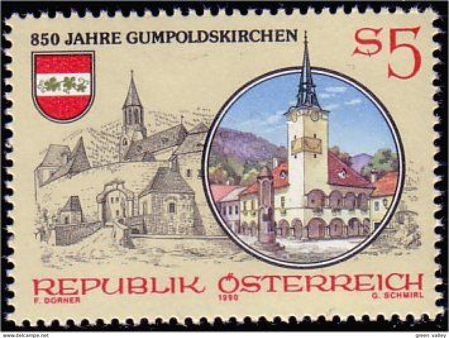 154 Austria 1990 Gumpoldskirchen Armoiries Coat Arms MNH ** Neuf SC (AUT-255) - Sellos