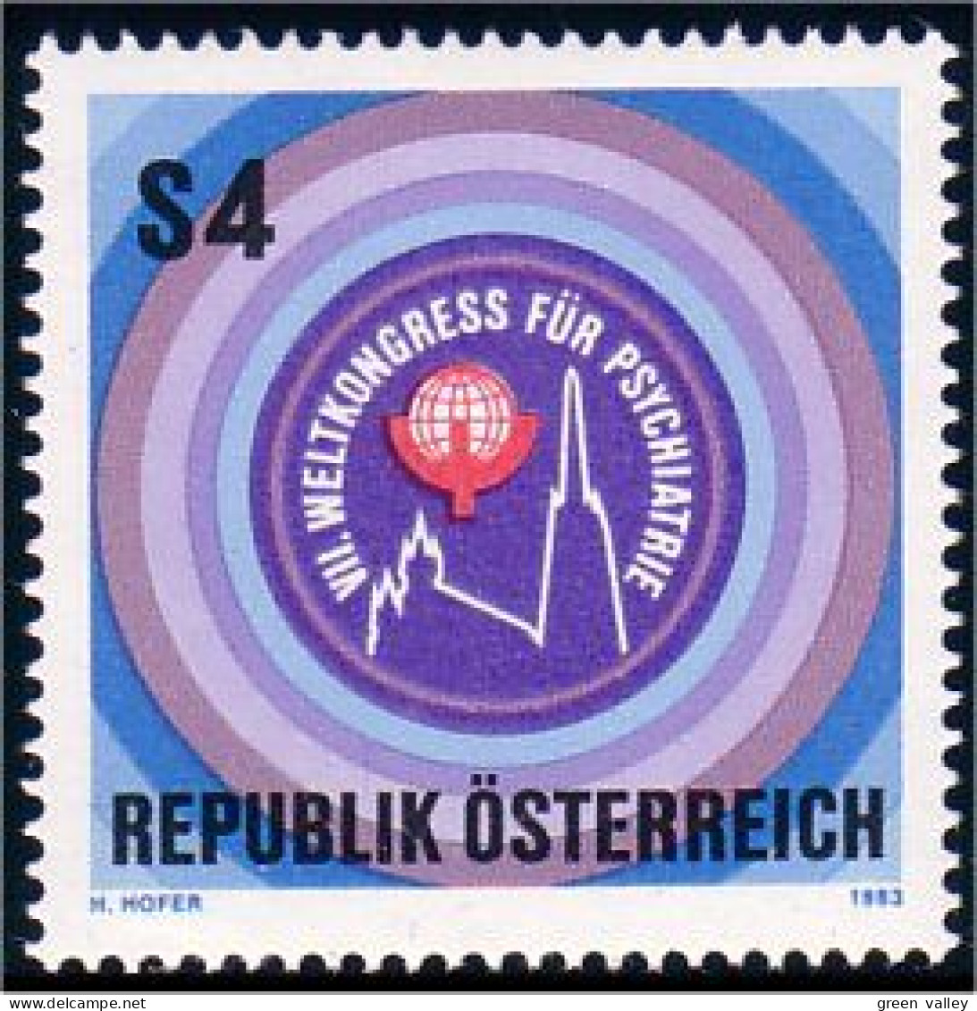 154 Austria 1983 Congrès Psychiatrie Psychiatry Congress MNH ** Neuf SC (AUT-195) - Médecine