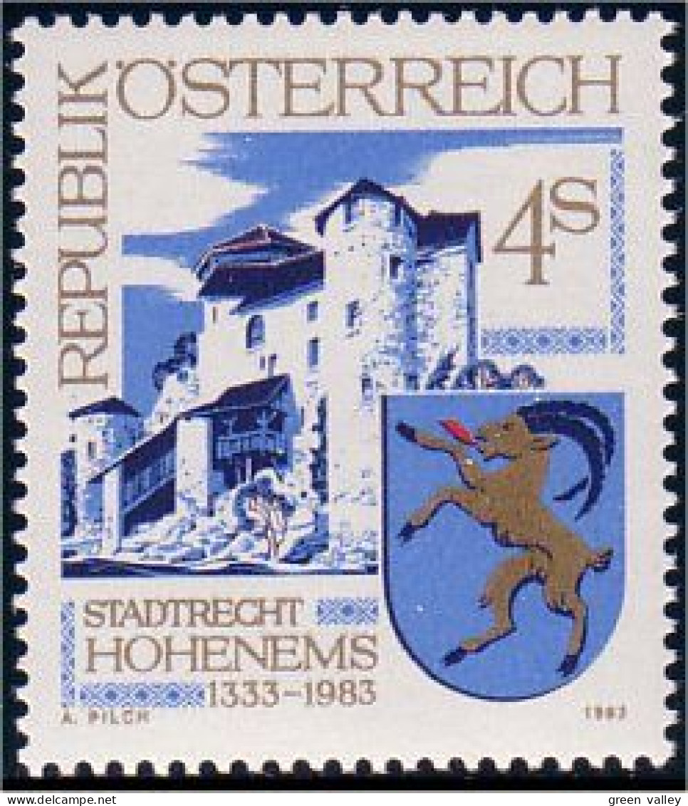 154 Austria 1983 Armoiries Hohenems Coat Arms MNH ** Neuf SC (AUT-192) - Francobolli