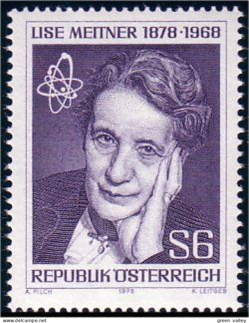 154 Austria 1971 Lise Meitner Physicist Atom Atome Physicienne MNH ** Neuf SC (AUT-133) - Atom