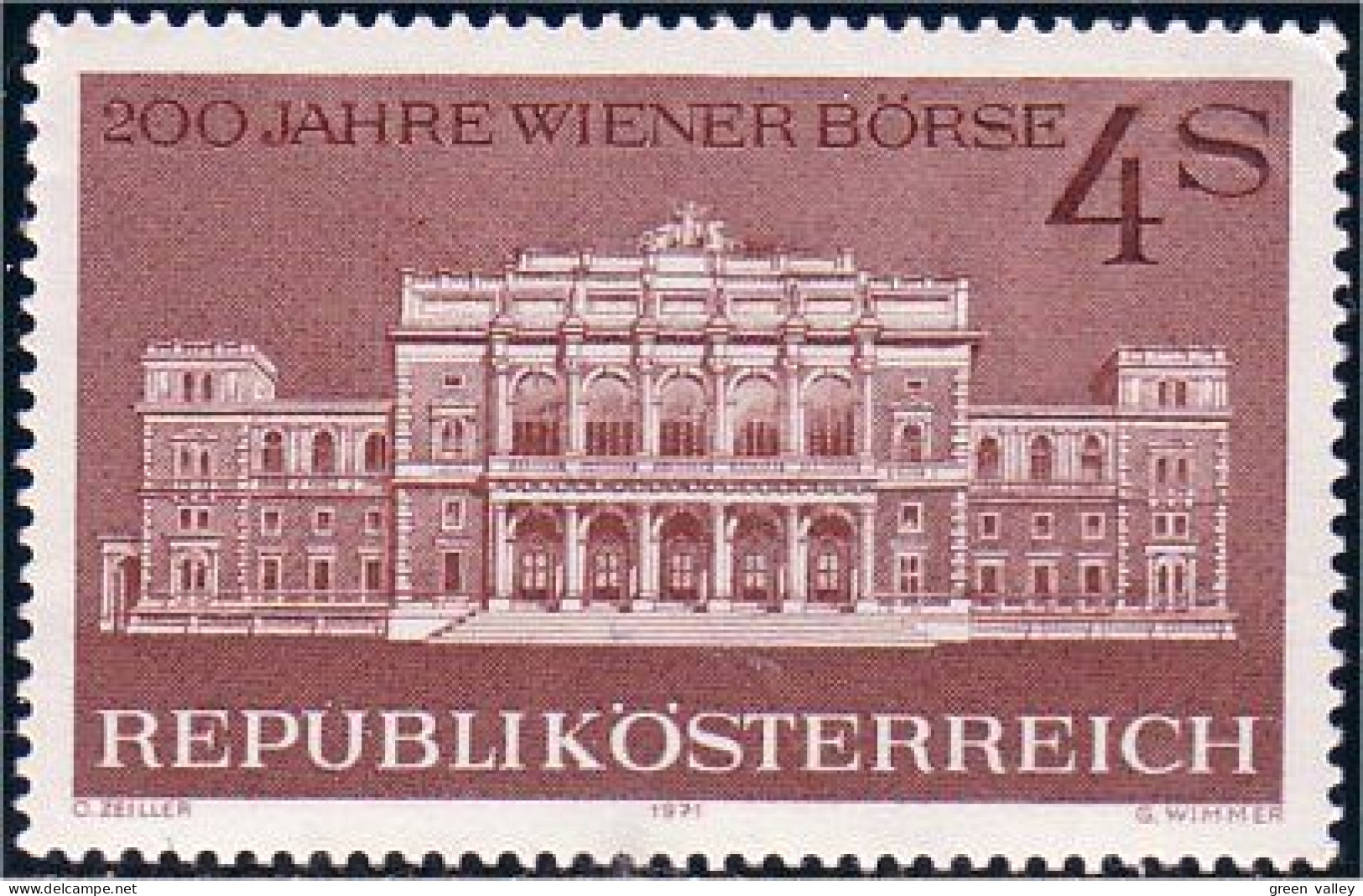 154 Austria 1971 Bourse De Vienne Vienna Stock Exchange MNH ** Neuf SC (AUT-99b) - Monnaies
