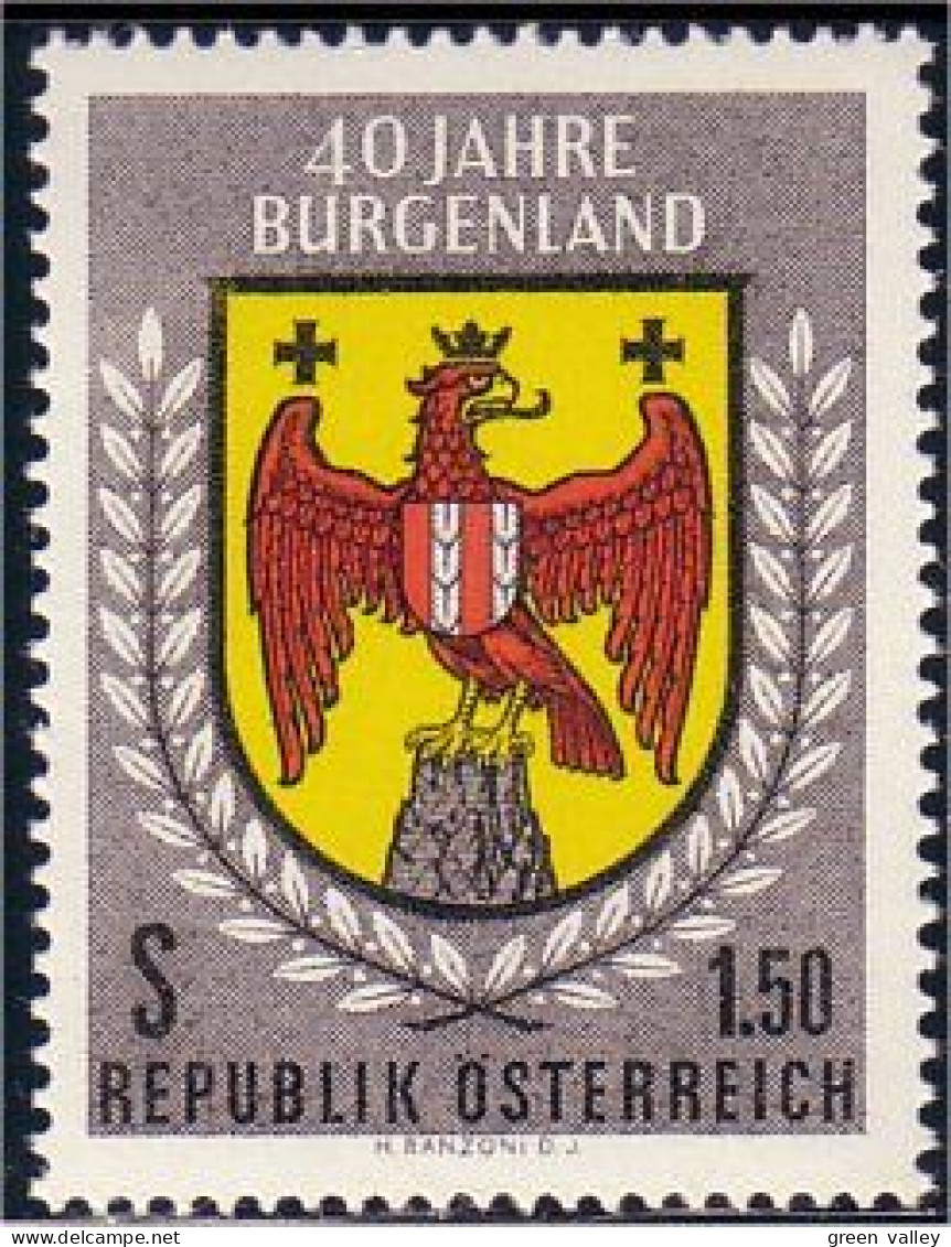 154 Austria Burgenland Coat Of Arms Armoiries Aigle Eagle Ader MNH ** Neuf SC (AUT-26) - Sellos