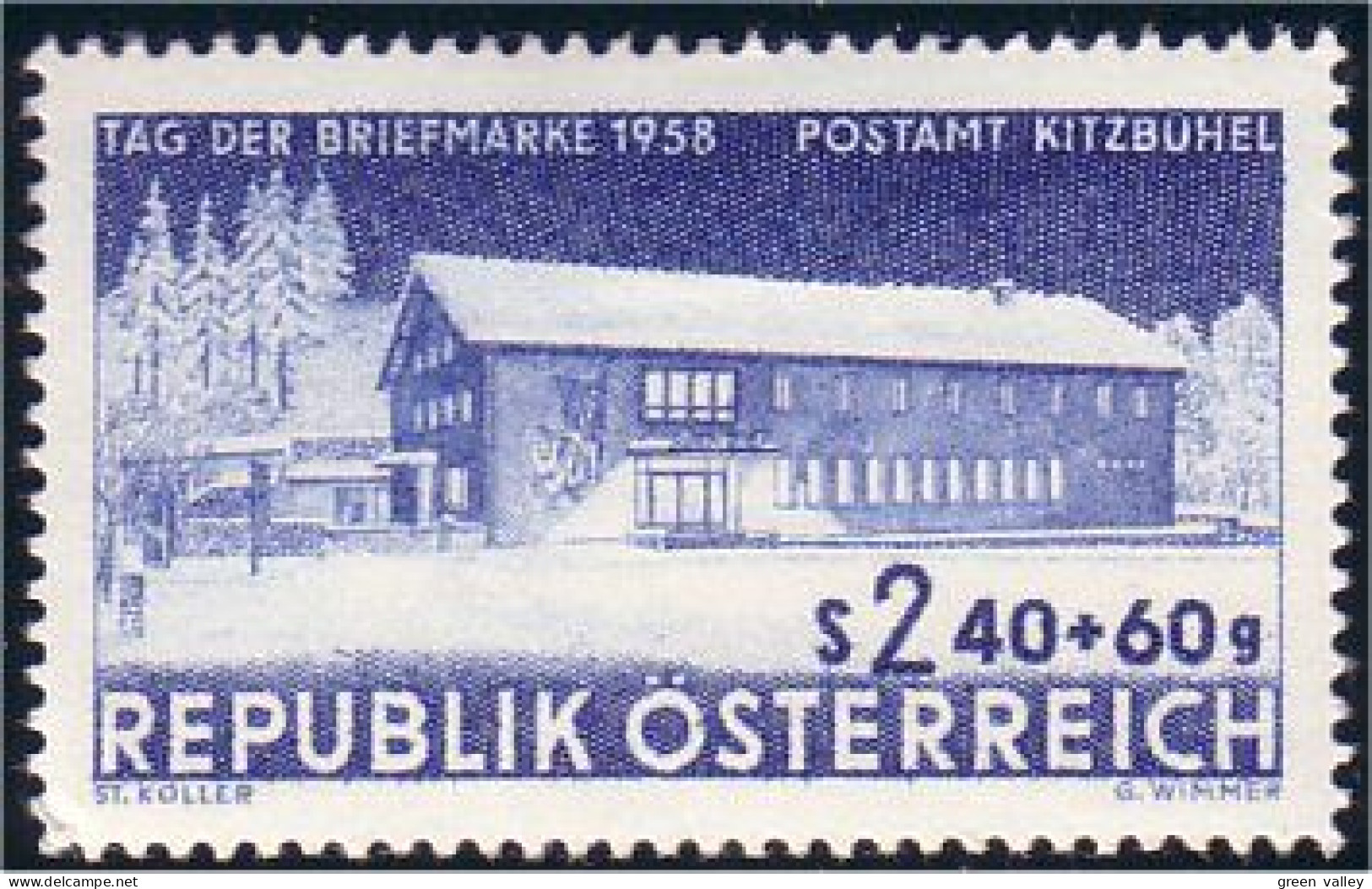 154 Austria 1958 Stamp Journée Timbre MLH * Neuf (AUT-14) - Journée Du Timbre