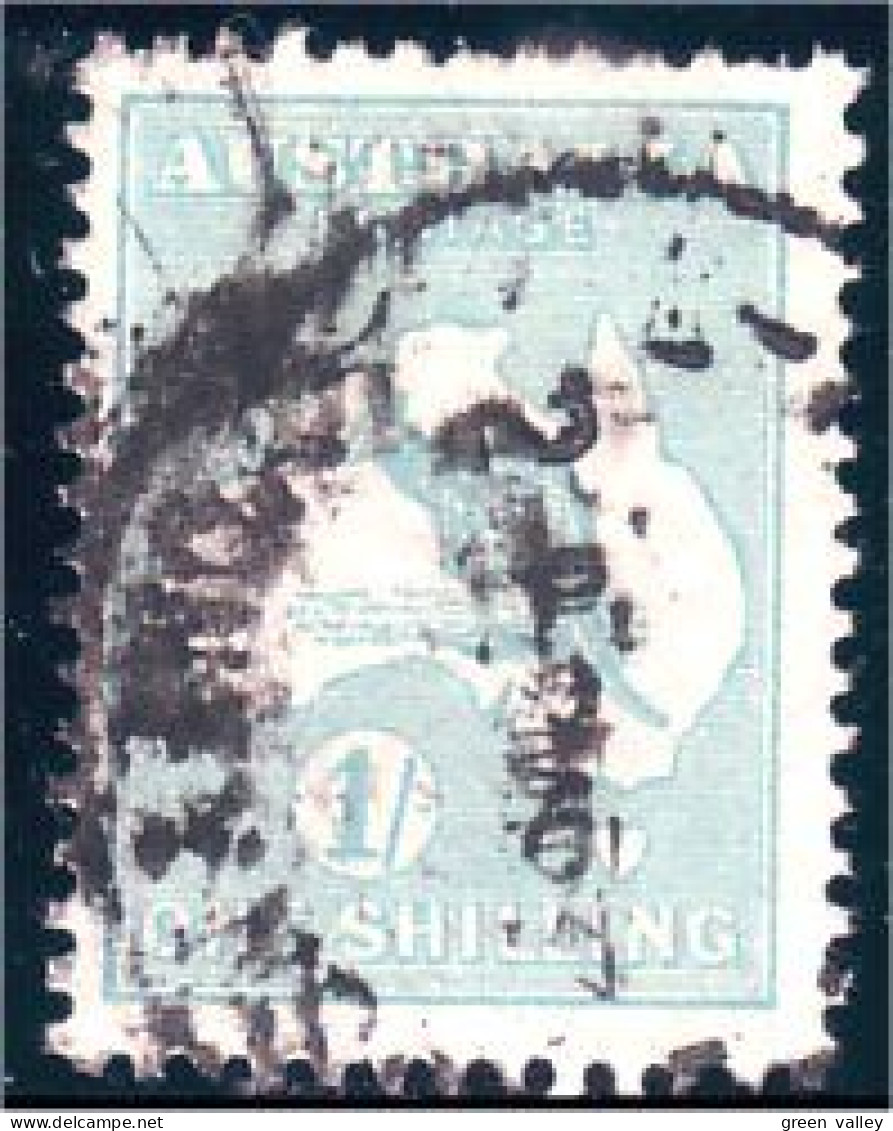 151 Australia Kangaroo 1sh Blue Green 1929 (AUS-321) - Used Stamps