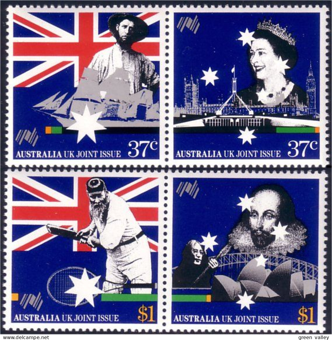 151 Australia Australia 200th Flags At Left MNH ** Neuf SC (AUS-201) - Stamps