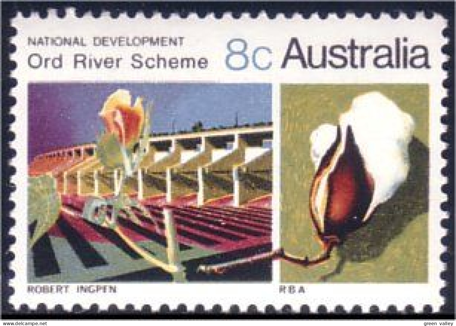 151 Australia Electricité Hydro Electricity Dam Barrage Coton Cotton MNH ** Neuf SC (AUS-147a) - Other & Unclassified