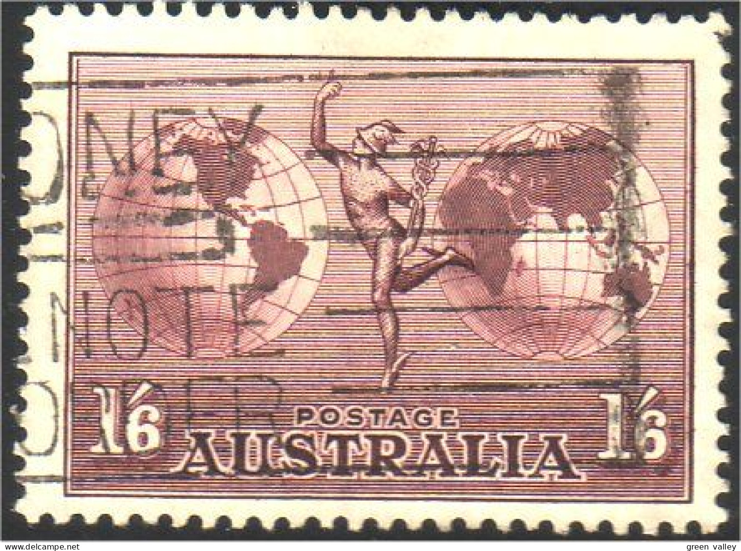 151 Australia Mercury Hemispheres 1sh 6p (AUS-74) - Usati