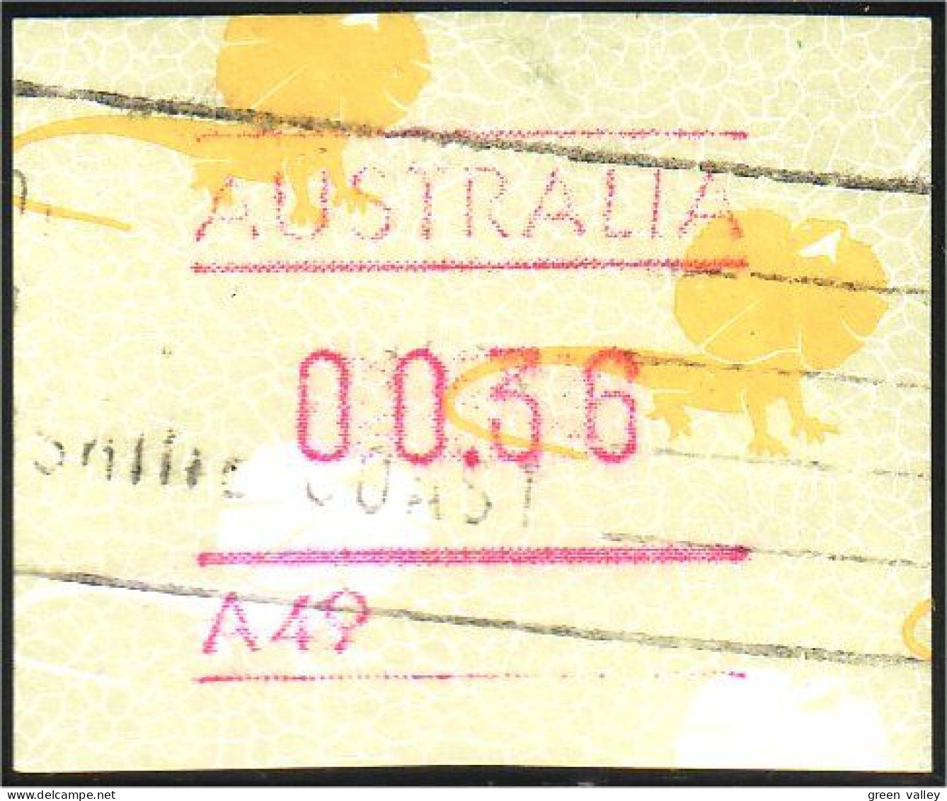 151 Australia Lizzard Lezard 36c ATM Frama Label Vignette (AUS-67) - Usati