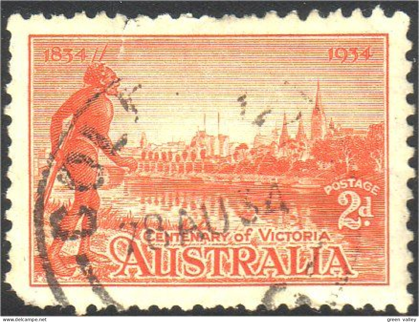 151 Australia Tribesman 2d (AUS-18) - Used Stamps