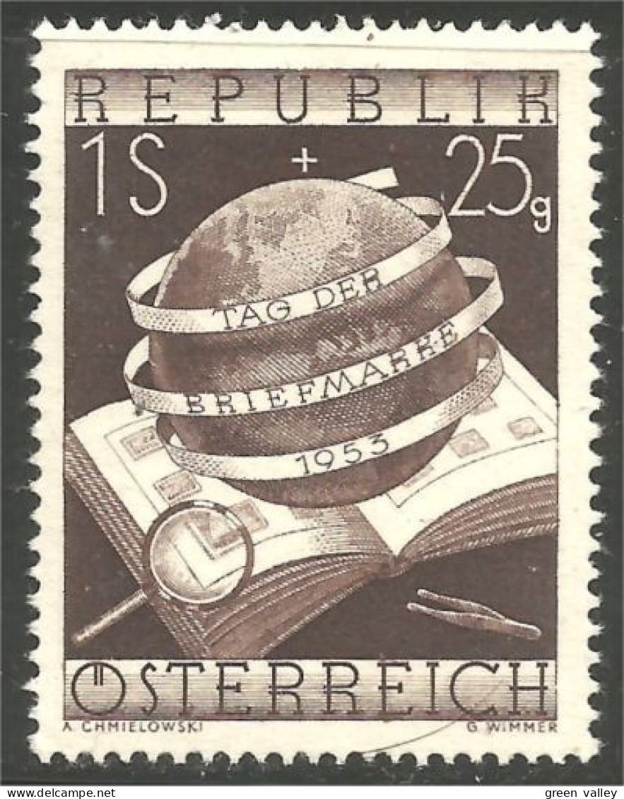154 Austria 1954 Stamp Day Journée Timbre Globe Album MH * Neuf (AUT-523) - Journée Du Timbre