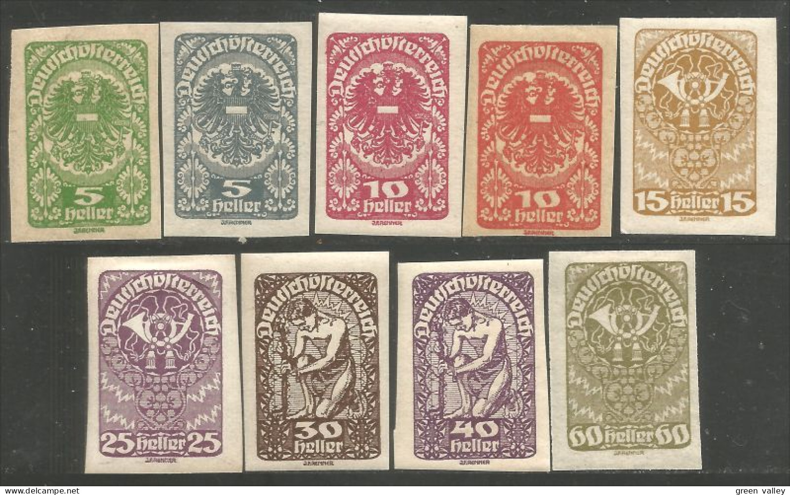 154 Austria 1920 Post Horn Cor Postal MNH(6)-MH(3) **/* Neuf SC/CH (AUT-500) - Ungebraucht